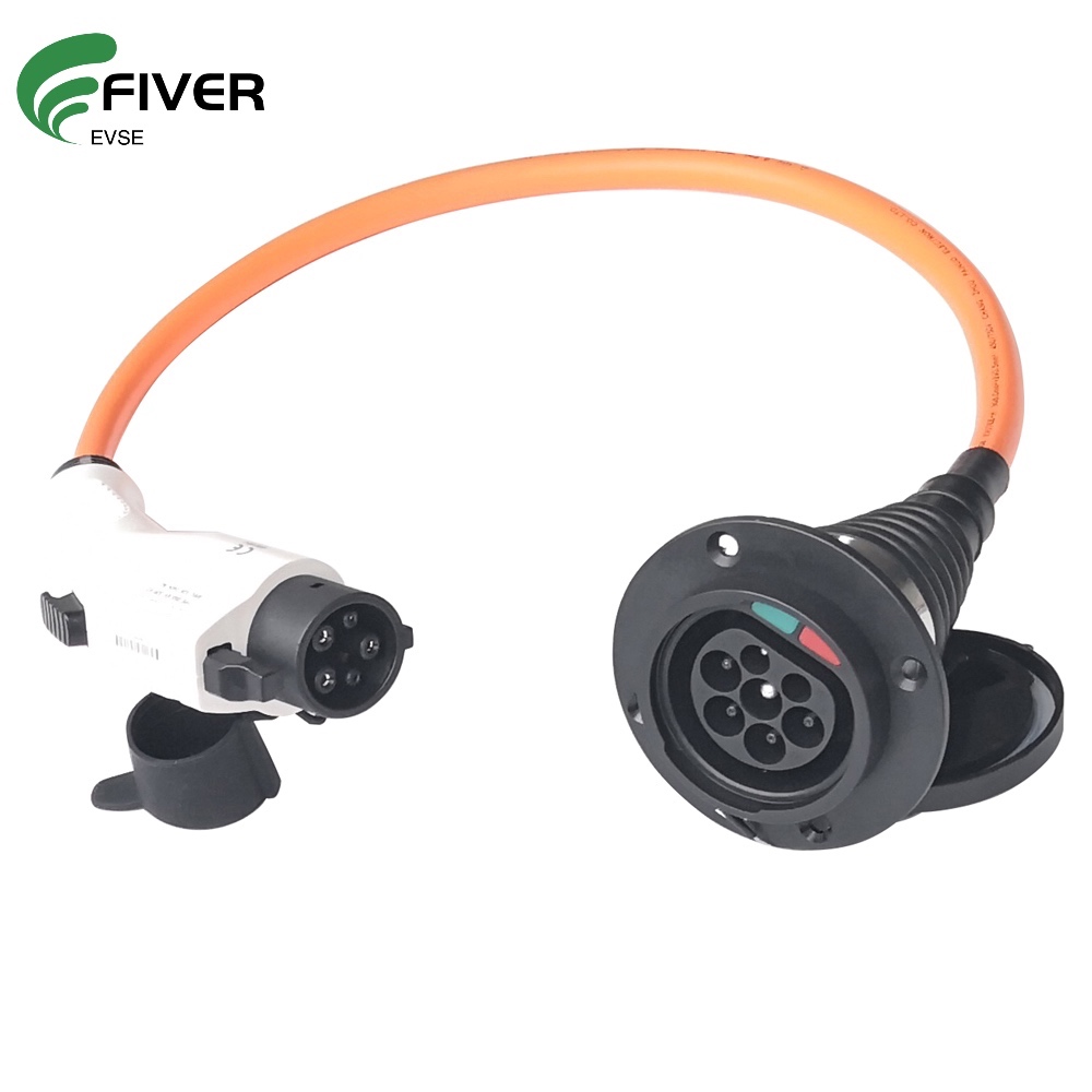 Single Phase 32A Electric Car Charging Adapter Type 1 to Type 2 With Cable